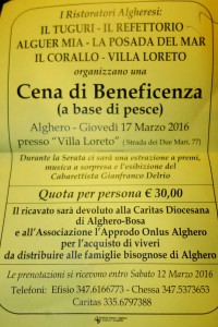 Volantino cena di beneficenza